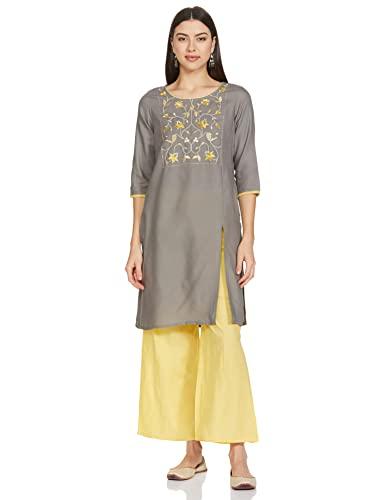 aurelia women's cotton blend kurta & palazzo (22onas13039-603852_grey_l)