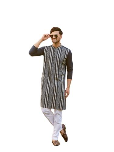 see designs men full sleeve teal cotton pintex design sequins mandarin collar side slit kurta with pyjama - sd2kt_245401s