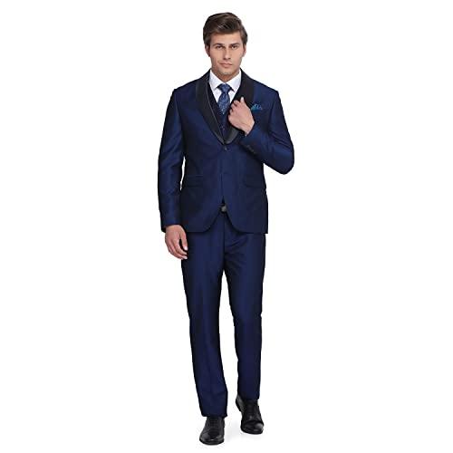 blackberrys solid polyester blend slim fit mens occasion wear suit (s22bb69n1ps22fl002,navy,size_40)