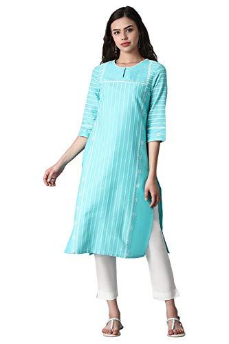 w for woman women's cotton blend regular kurta (22few13930l