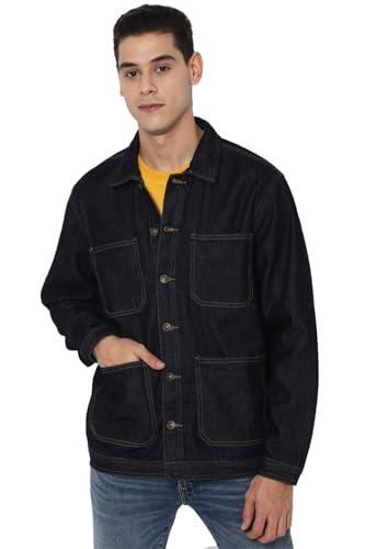 forever 21 men's a-line coat (440228_indigo