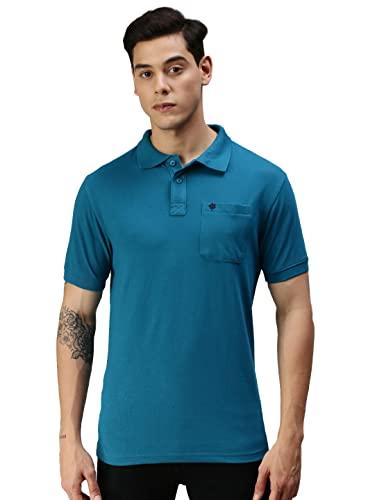 onn men's solid regular fit polo nc432_pkbl_1pc_peacock blu_l