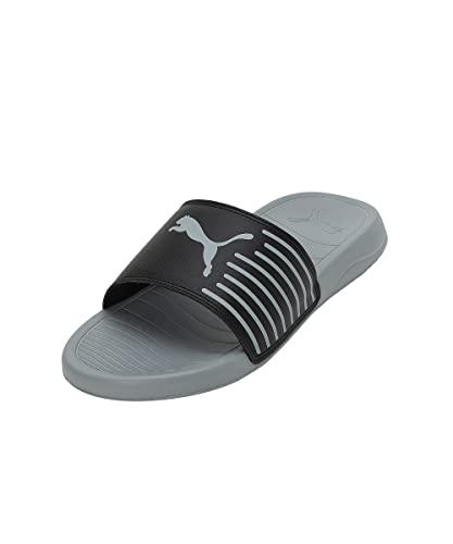 puma unisex-adult geo black-cool mid gray slide sandal - 9 uk (39453807)