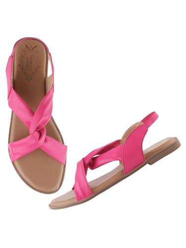 shoetopia women's snd-137 magenta flat sandal-7 kids uk (snd-137-magenta)-eu40