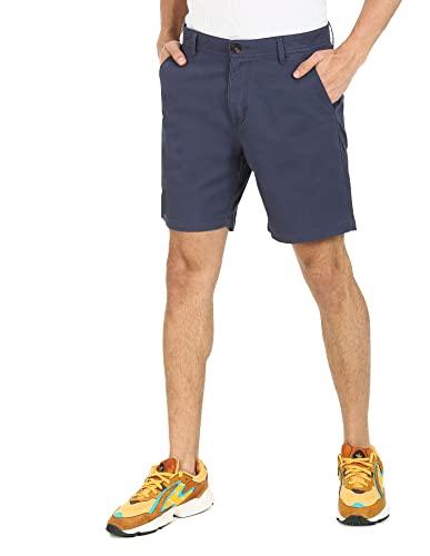 aeropostale men navy mid rise solid shorts