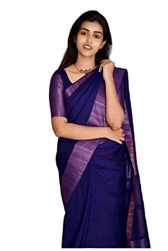 sidhidata women's jacquard silk saree with blouse piece (z navy, pure silk)