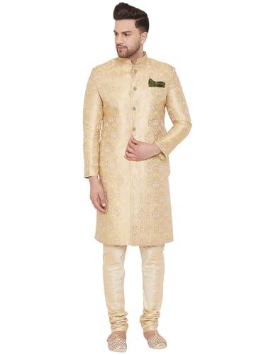 vastramay men's gold beige silk blend sherwani set_vasmsw126gonpgo_42