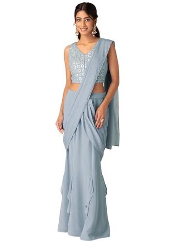 indya women's georgette saree (ico00538_blue)