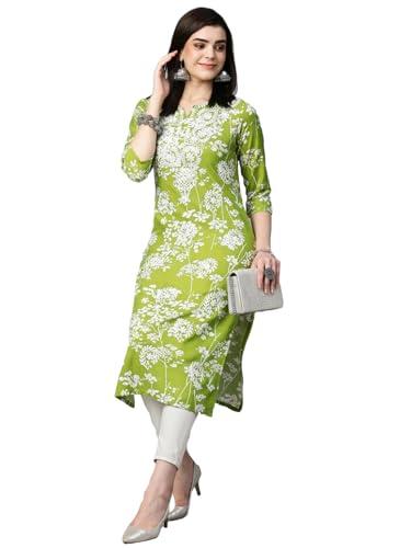 gosriki women's cotton blend chikankari embroidered straight kurta (zainab-green-vgt-gs_xl_green_x-large)