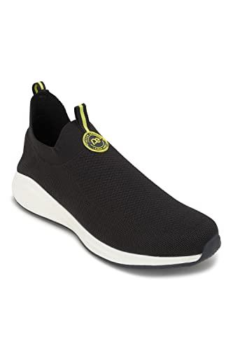 peter england men black slip-on slip ons