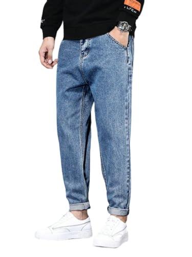 ben martin men's high waist tapered fit stretchable size 34 denim light blue carrot fit jeans pant for men 0