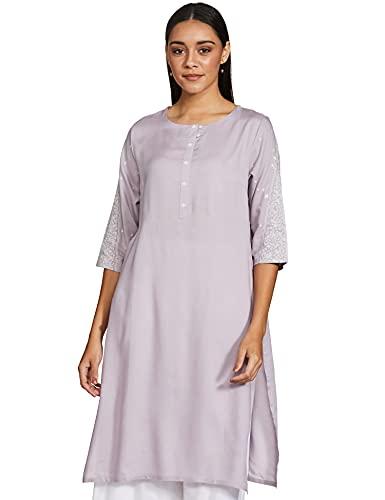 w for woman women's rayon regular kurta (20auw14661-116395_light purple_xl)