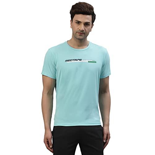 red tape men's graphic regular fit t-shirt (rhp1174_aqua s)