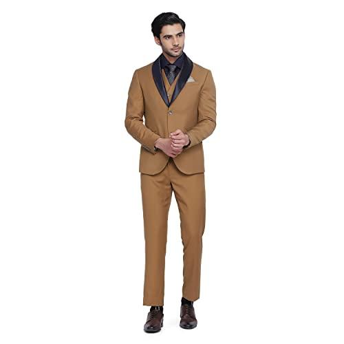 blackberrys men's polyester single breasted business suit pants set (nl-do-domnia6x # ochre 38)