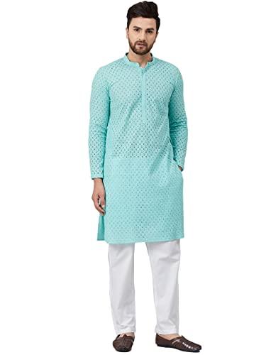 see designs women lime green green chikankari embroidered woven design straight kurta with pyjama - sdkt91801m (m)