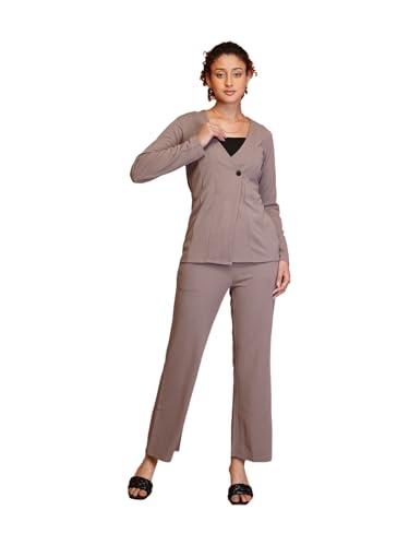 selvia women's co-ords set|full sleeve lycra v-neck co-ords set|blazer & trouser co-ords set|2 piece co-ord set|coat-pant set|formal co-ords set (638ctk11273n-s_mauve)