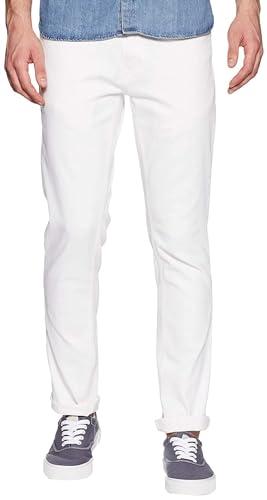 ben martin men's slim fit stretchable 32 size white cotton denim jeans pant for men, jj3-10