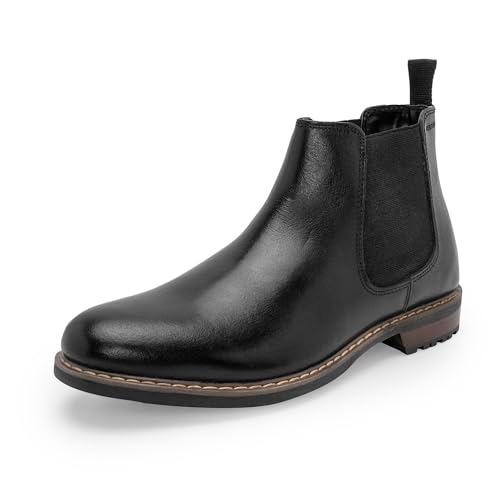 red tape genuine leather chelsea boots for men | soft cushioned insole, slip-resistance, dynamic feet support, arch support & shock absorption black