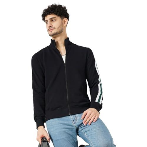 celio solid black full sleeve sweatshirt