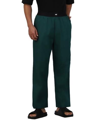 bewakoof men's solid regular fit pyjama_604923_blue_s