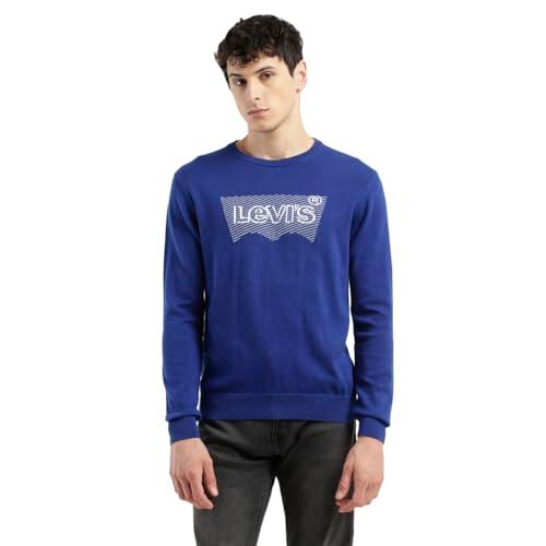 levi's men's cotton casual pullover sweater (16371-0222_blue