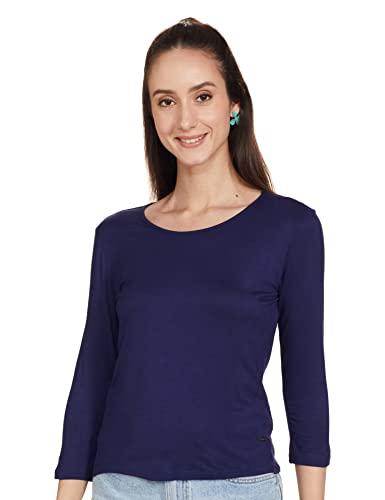 parx women's plain slim fit top (xwak00119-b7_dark blue 00s)