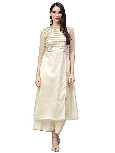 indo era women's net straight embroidered kurta with sharara set(cream_21aaa9043_medium)