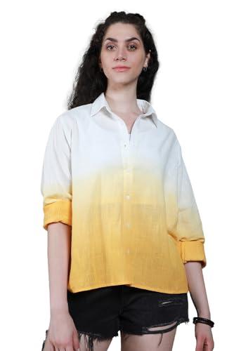 high star women's oversized fit shirt (hswshs2429_yellow