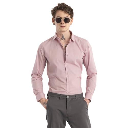 snitch pink solid polyester shirt