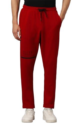 allen solly men solid regular fit red track pants