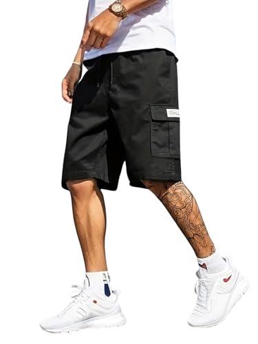 lymio men shorts || men shorts cotton || men shorts casual (short-05-08) (m, black)