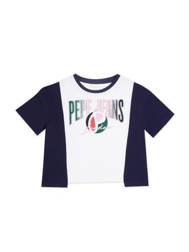 pepe jeans girl's loose t-shirt (pg502968_optic white 6)