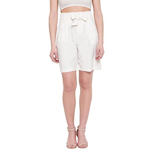 madame women off white shorts