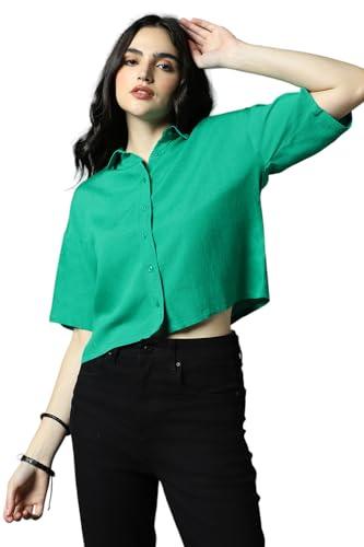 high star women's boxy fit shirt (hswshw23507_gn_green l)