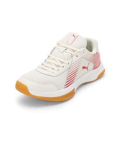 puma unisex-adult badminton smash sprint warm white-chili oil indoor shoe - 7 uk (10812703)