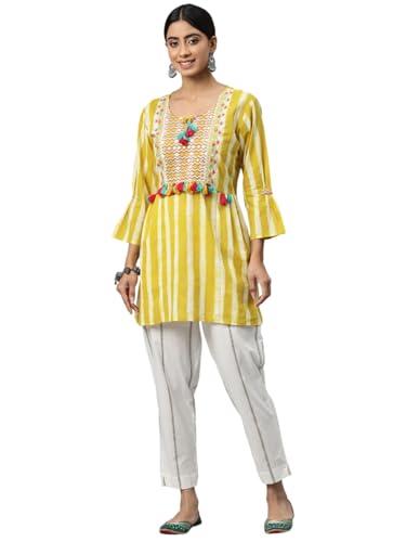 readiprint fashions a line style cotton fabric co-ord set (yellow_3xl)