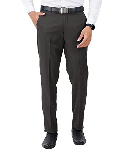 mchenry men's regular fit stretchable formal trousers for men (32, dark green)