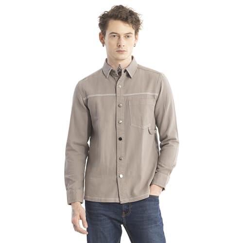 snitch beige solid shirt