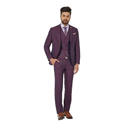 blackberrys men's polyester single breasted business suit pants set (lx-do-testin6x # wine 38)