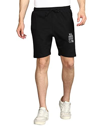 alan jones clothing solid casual men's shorts (black_xl)