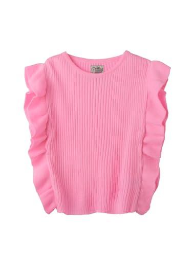 the souled store solids: baby pink girls and baby girls sleeveless sweaters girls knit sweaters for kids' children's pullover cable cardigan wool printed winter wear comfortable warm