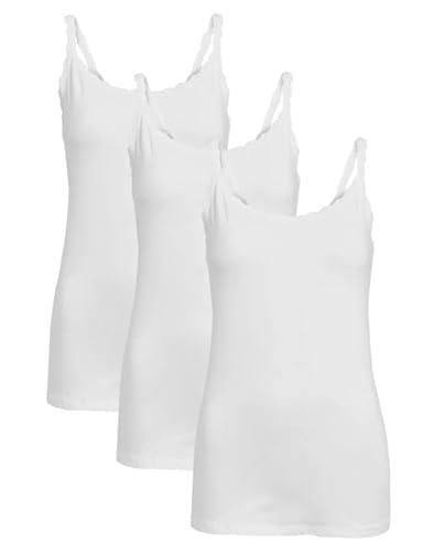 marks & spencer 3pk cotton rich lace trim vests t324534white (m)