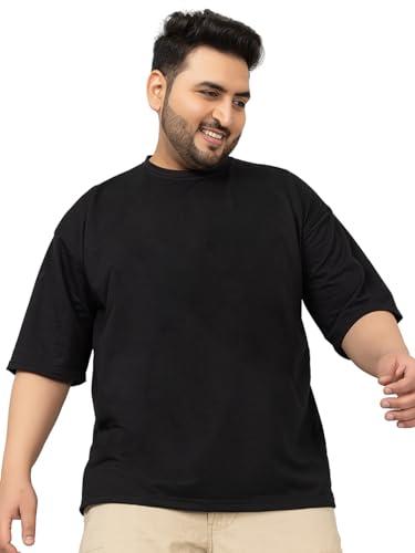 chkokko men's solid plain plus size half sleeves regular fit t-shirt black s (b-black)