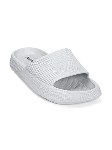 hummel texture soft men's classic ultra soft sliders/slippers with cushion footbed for adult comfortable & light weight stylish & waterproof & everyday flip flops & chappals for gents/boys - uk 6