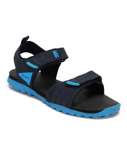 paragon men's stylish outdoor navy blue velcro sandals | comfortable sandals for daily outdoor use | casual, durable & lightweight sandals with cushioned soles