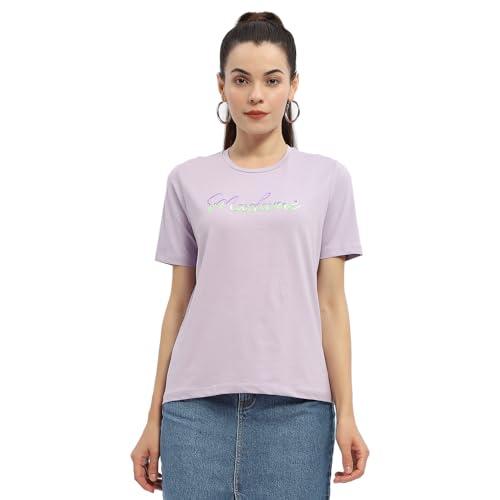 madame typography lilac crew neck t-shirt