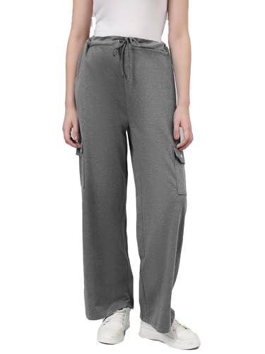 kotty women's solid track pants cloud grey