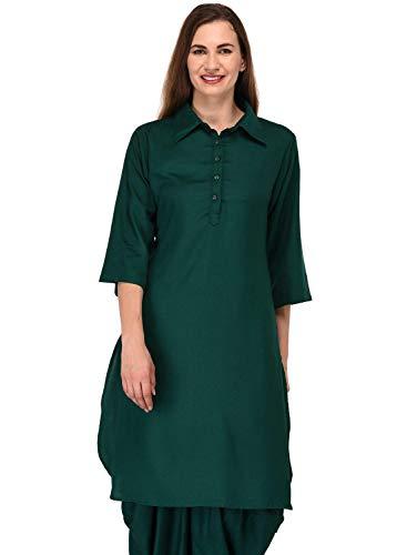 patrorna womens pathani style tunic top (spv6s034_bottle green_3xl)