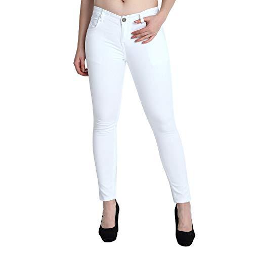 zxn clothing white denim jeans,slim fit,non-streachable,for women and girls