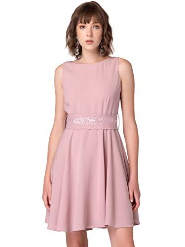 faballey women's crepe skater standard length dress (std00007_pink_xl)